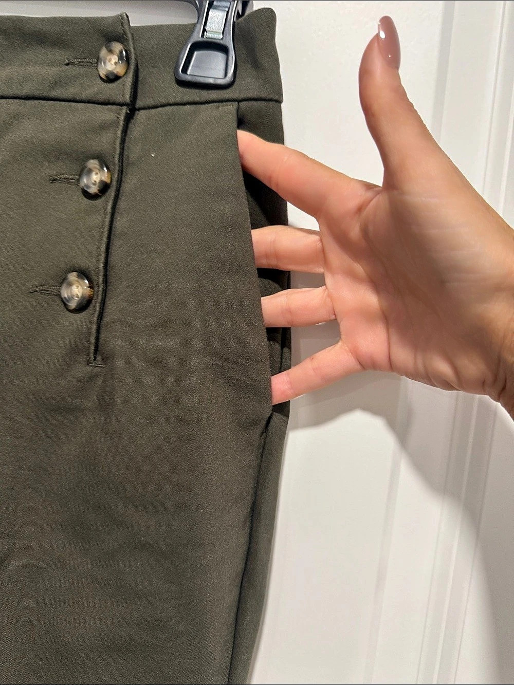 Express Ankle High Rise Pants High Rise Ankle Pants Green Size 0 Like New - Picture 5 of 8